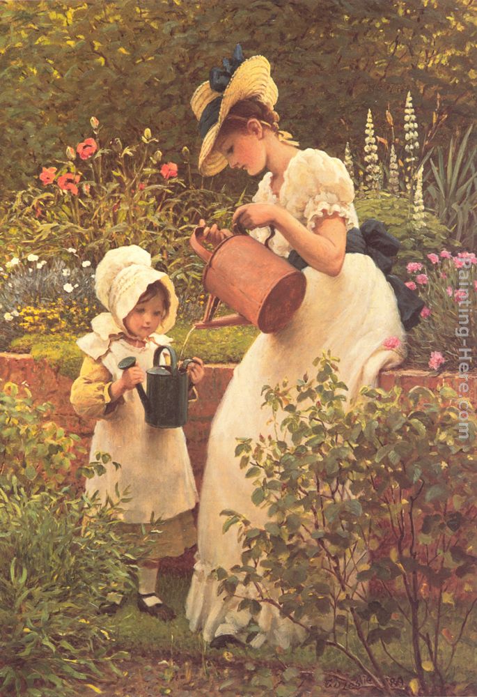 The Young Gardener painting - George Dunlop, R.A., Leslie The Young Gardener art painting